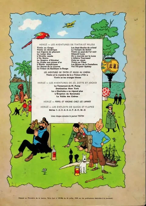 Verso de l'album Tintin Tome 16 Objectif Lune