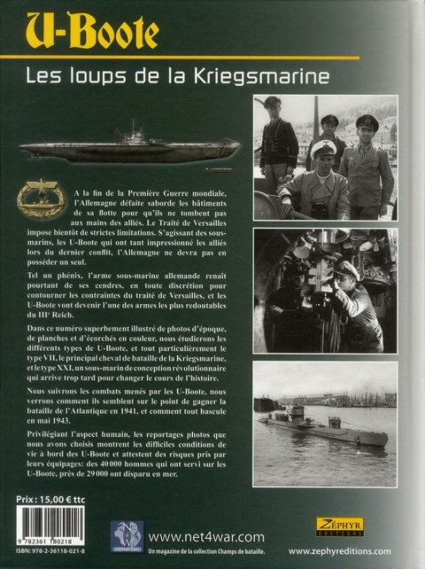 Verso de l'album Combat Mer #1 U-Boote - Les loups de la Kriegsmarine