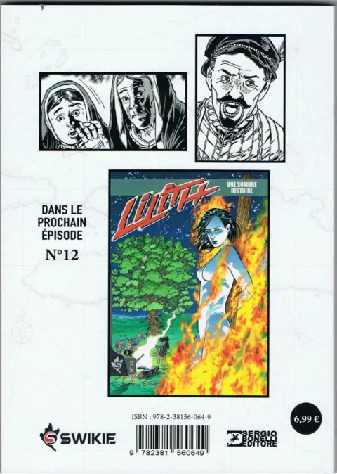 Verso de l'album Lilith N° 11 La flamme et le papillon