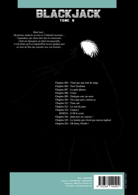 Verso de l'album Black Jack Tome 8