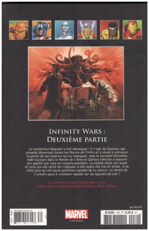 Verso de l'album Marvel Comics - La collection de référence Tome 280 Infinty Wars - Deuxième Partie