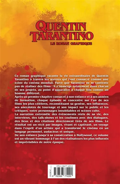 Verso de l'album Quentin Tarantino Le roman graphique