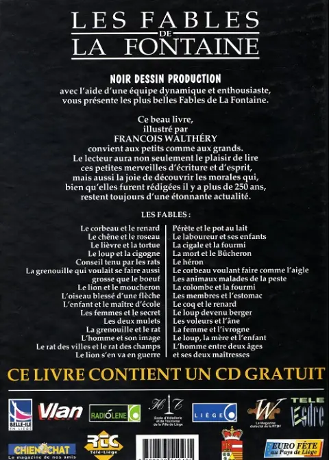Verso de l'album Les fables de La Fontaine