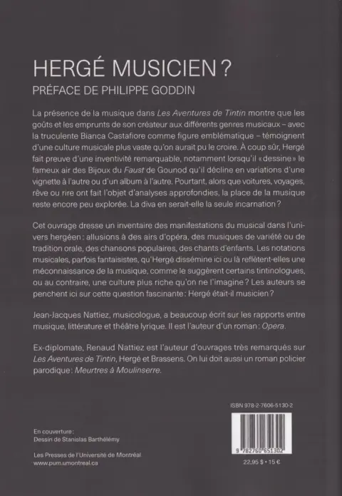 Verso de l'album Hergé musicien ?