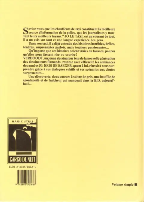 Verso de l'album Deux colonnes à la une