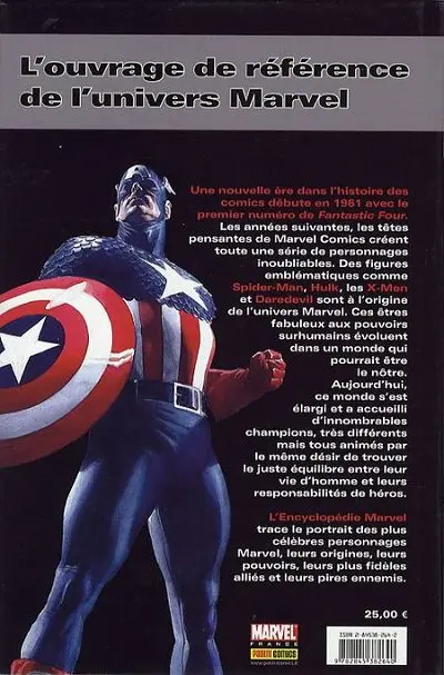 Verso de l'album Encyclopédie Marvel Tome 1