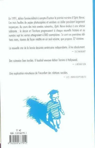 Verso de l'album 32 histoires La série complète des mini-comics Optic Nerve
