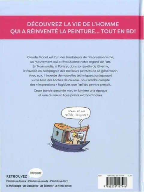 Verso de l'album L'Histoire de l'art en BD Tome 3 Monet et les impressionnistes