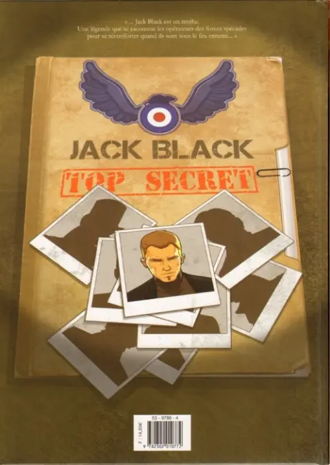 Verso de l'album Jack Black Tome 1 Le protocole Jenner