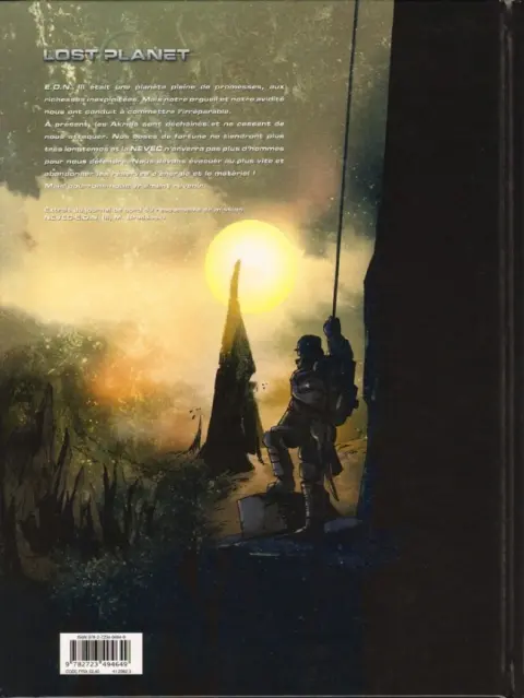 Verso de l'album Lost Planet Tome 1 First Colony