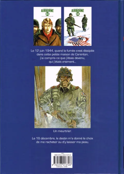 Verso de l'album Airborne 44 Tome 1 Là où tombent les hommes