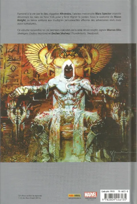 Verso de l'album Moon Knight Tome 1 Revenu d'entre les morts