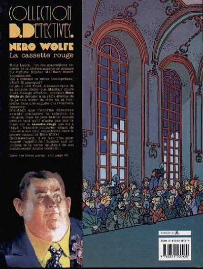 Verso de l'album Nero Wolfe Tome 2 La cassette rouge