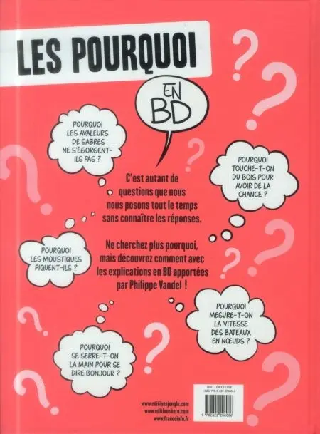 Verso de l'album Les Pourquoi en BD Tome 1