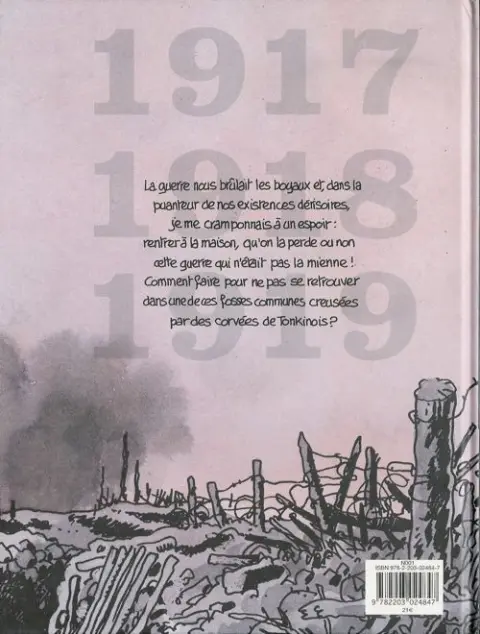 Verso de l'album Putain de guerre ! Tomes 4 à 6 1917-1918-1919