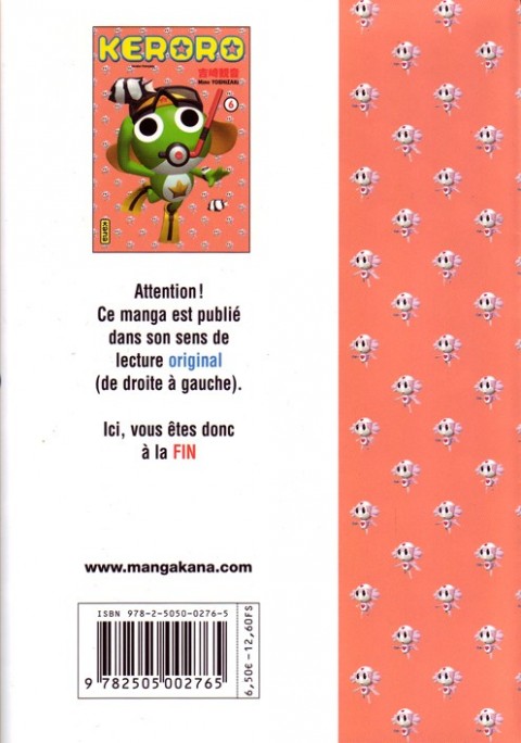 Verso de l'album Sergent Keroro 6