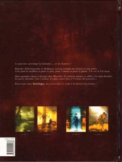 Verso de l'album Sortilèges Livre 4