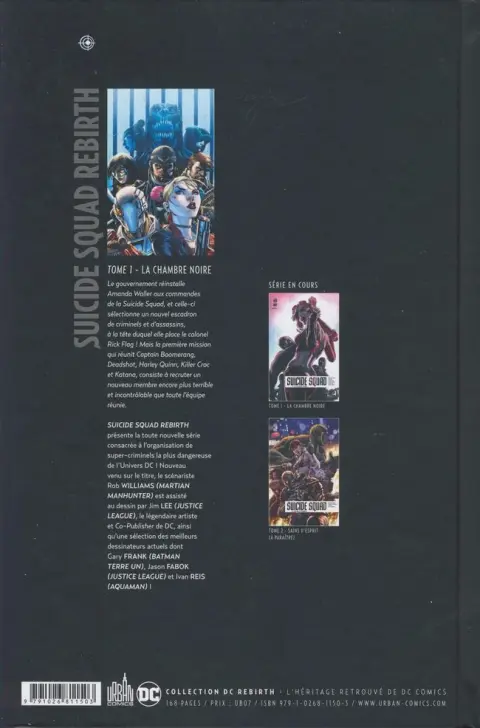 Verso de l'album Suicide Squad Rebirth Tome 1 La Chambre noire
