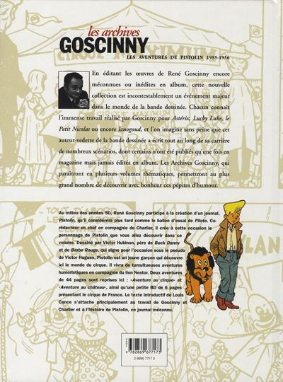 Verso de l'album Les Archives Goscinny Les aventures de Pistolin 1955-1956
