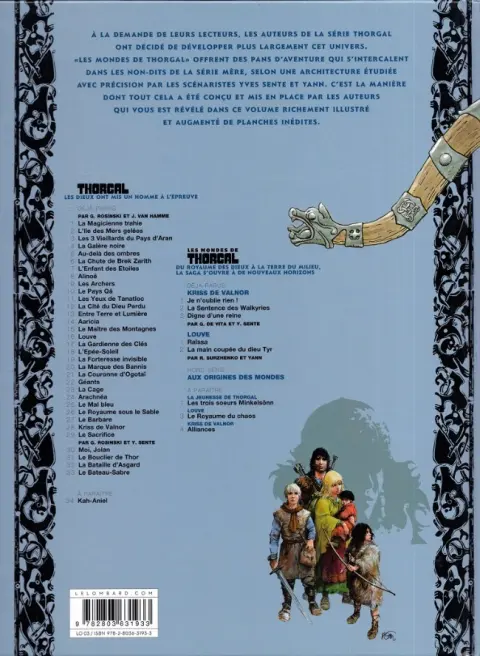 Verso de l'album Les mondes de Thorgal Aux origines des Mondes