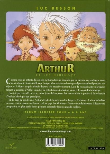 Verso de l'album Arthur et les Minimoys - LA Bd du Roman