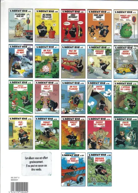 Verso de l'album L'Agent 212 Tome 5 Poulet aux amendes