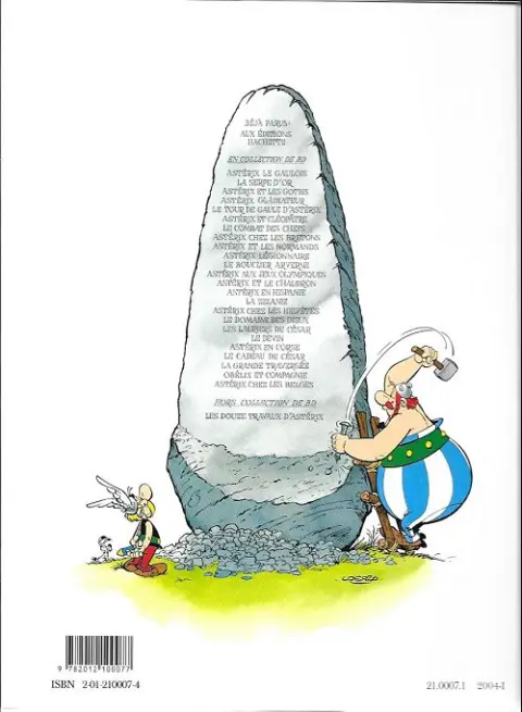 Verso de l'album Astérix Tome 7 Le combat des chefs