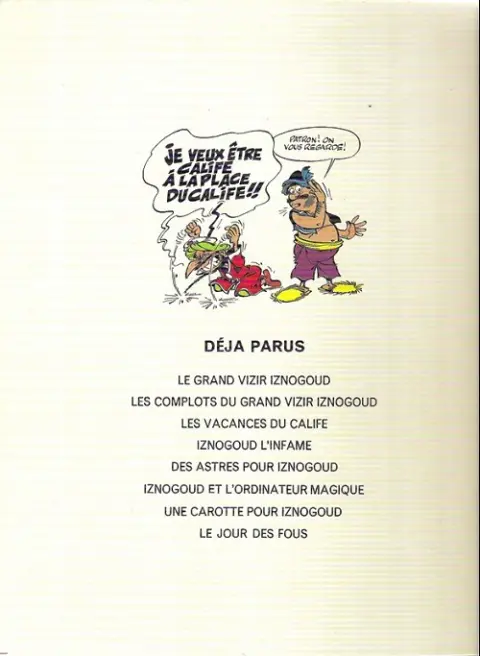 Verso de l'album Iznogoud Tome 5 Des astres pour Iznogoud