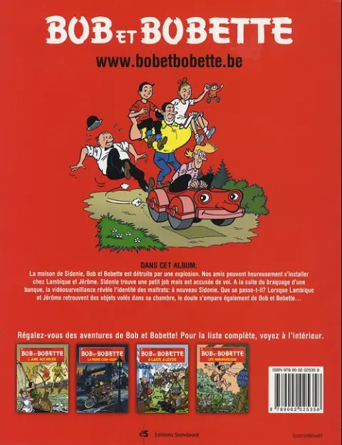 Verso de l'album Bob et Bobette Tome 316 Crimsonia