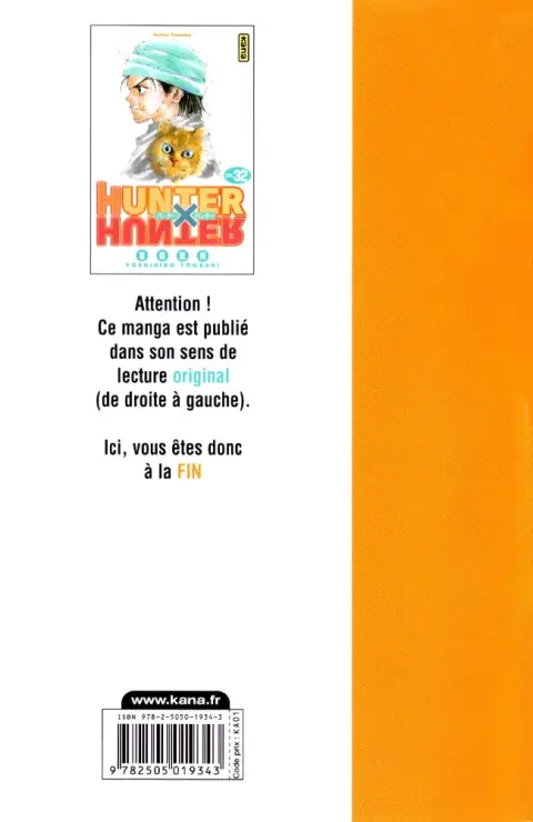 Verso de l'album Hunter X Hunter N° 32