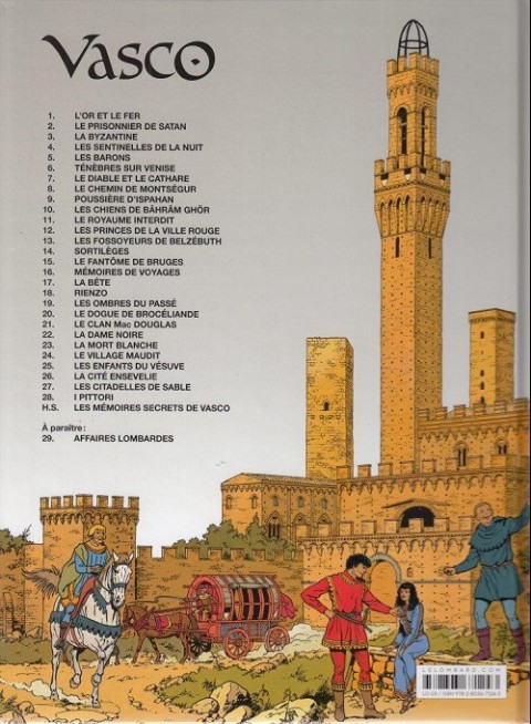 Verso de l'album Vasco Tome 28 I Pittori