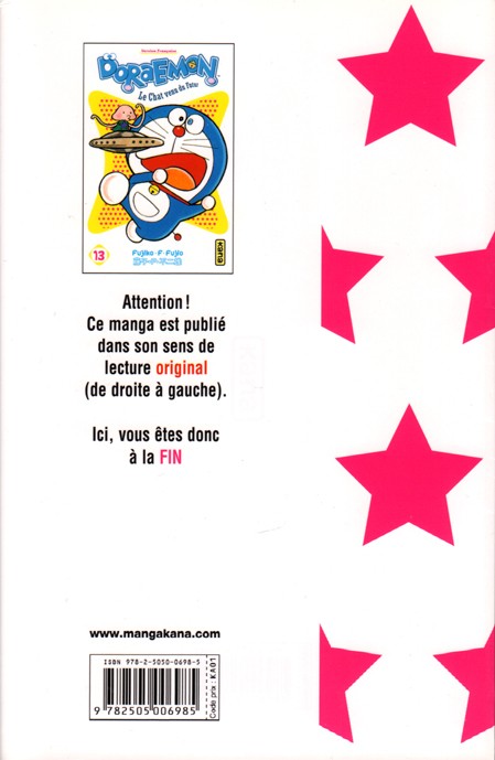 Verso de l'album Doraemon, le Chat venu du futur Tome 13