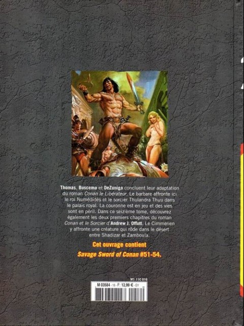 Verso de l'album The Savage Sword of Conan - La Collection Tome 16 Conan le libérateur