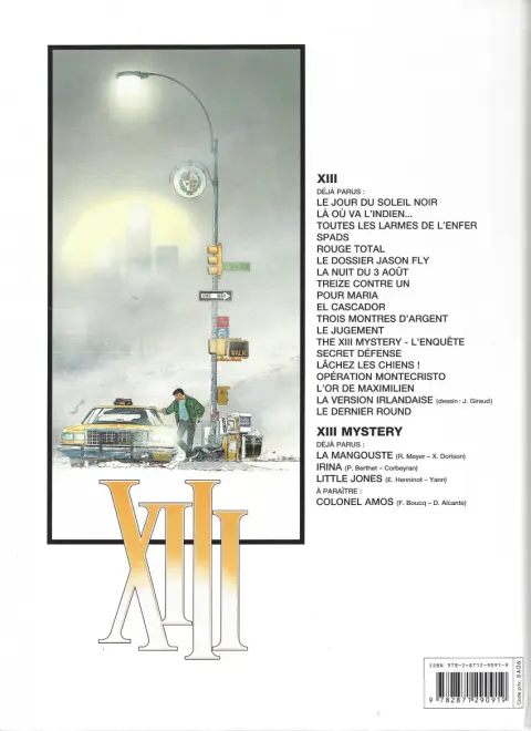 Verso de l'album XIII Tome 13 The XIII mystery - L'enquête