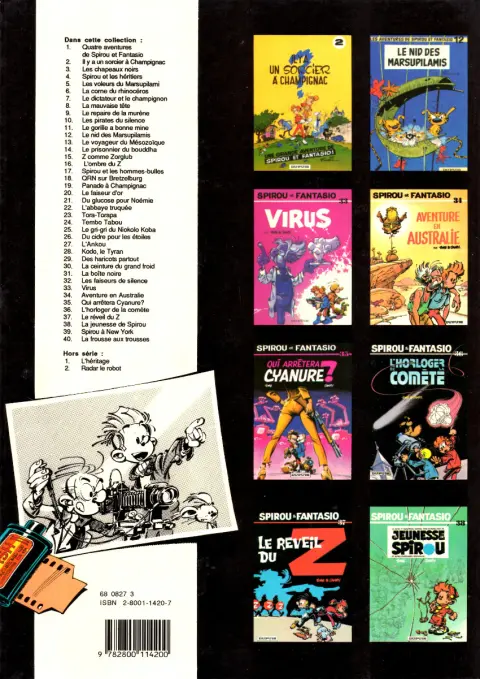 Verso de l'album Spirou et Fantasio Tome 38 La jeunesse de Spirou