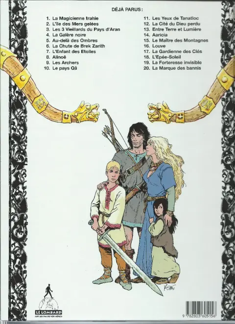 Verso de l'album Thorgal Tome 9 Les archers
