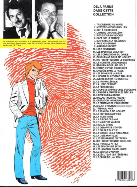 Verso de l'album Ric Hochet Tome 35 La mort noire