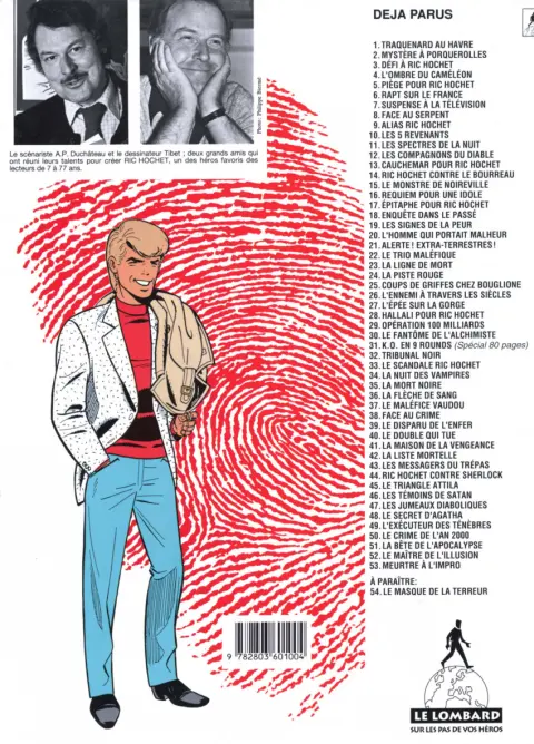 Verso de l'album Ric Hochet Tome 30 Le fantôme de l'alchimiste