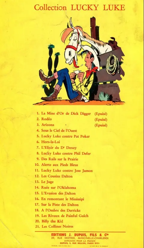 Verso de l'album Lucky Luke Tome 17 Sur la piste des Dalton