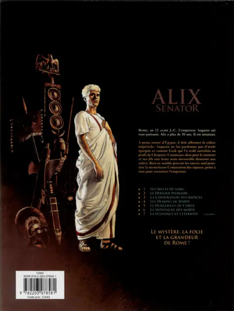 Verso de l'album Alix Senator Tome 3 La Conjuration des rapaces