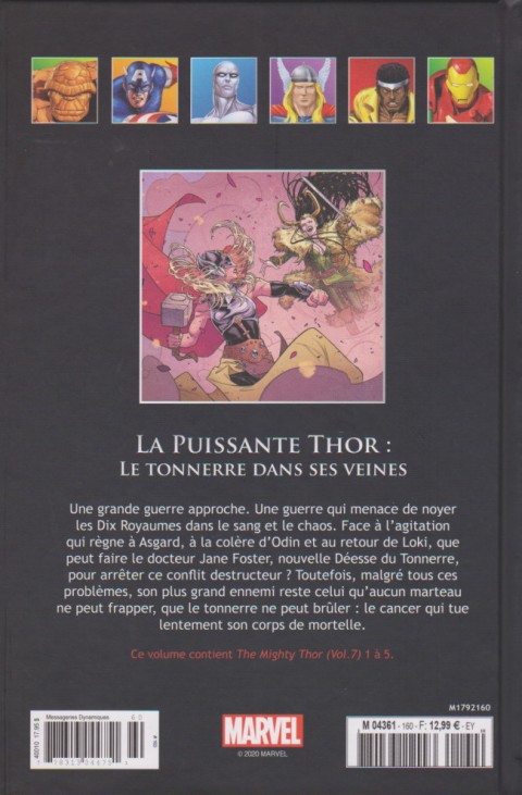 Verso de l'album Marvel Comics - La collection de référence Tome 160 La Puissante Thor : le tonnerre dans ses veines