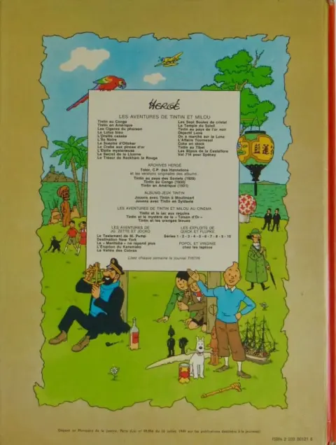 Verso de l'album Tintin Tome 22 Vol 714 pour Sydney