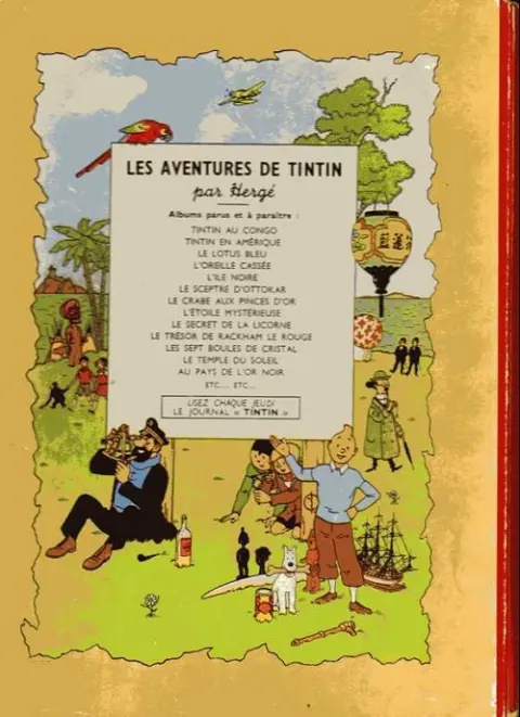 Verso de l'album Tintin Tome 11 Le Secret de la Licorne