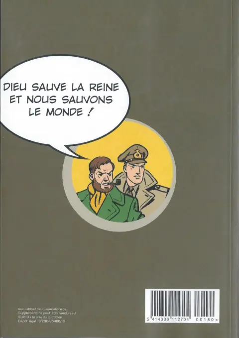 Verso de l'album Blake et Mortimer Le Secret de l'Espadon