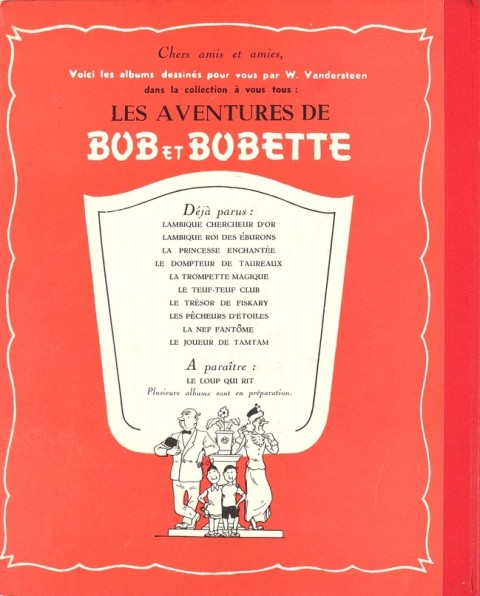 Verso de l'album Bob et Bobette Tome 10 Le joueur de Tam-Tam