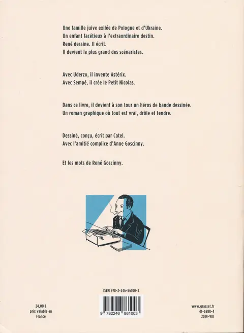 Verso de l'album Le roman des Goscinny 1 Naissance d'un gaulois