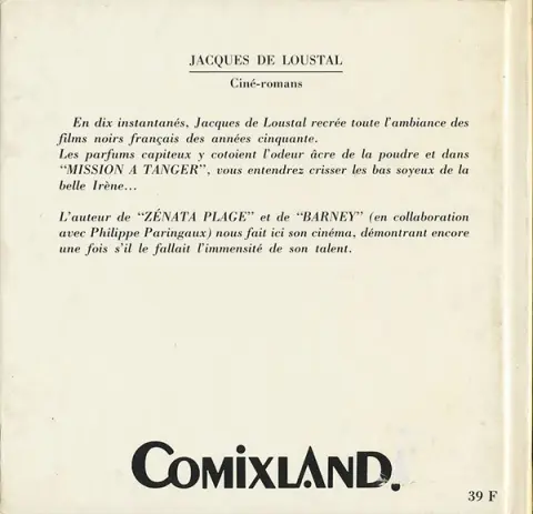 Verso de l'album Ciné~romans