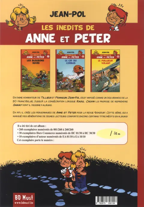 Verso de l'album Anne et Peter 1 Les blousons noirs