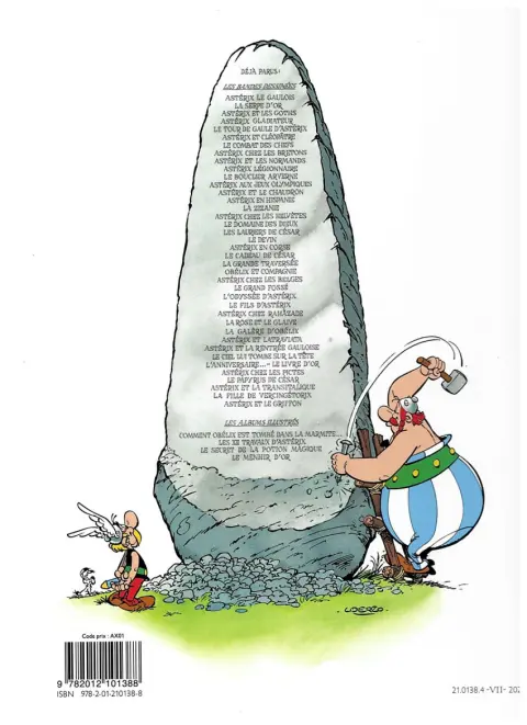 Verso de l'album Astérix Tome 6 Astérix et Cléopatre