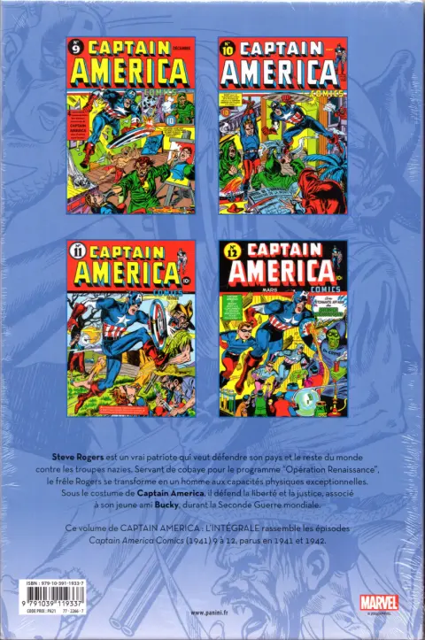 Verso de l'album Captain America - L'intégrale Tome 16 1941-1942